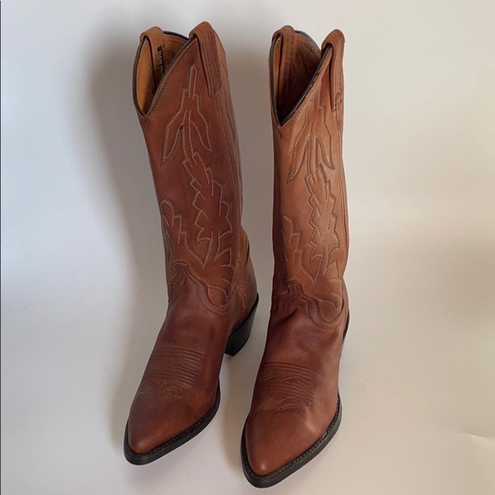 Dan Post Brown Leather Western Cowboy Boots